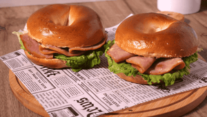 Ham Bagel Sandwich with Honey-Mustard Cream Cheese | ULTREAN