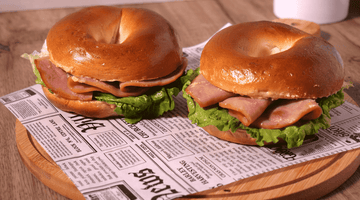 Ham Bagel Sandwich with Honey-Mustard Cream Cheese | ULTREAN