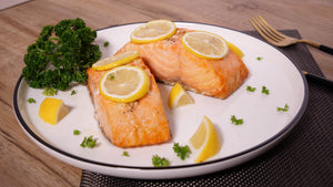 Air Fryer Lemon Garlic Salmon | ULTREAN