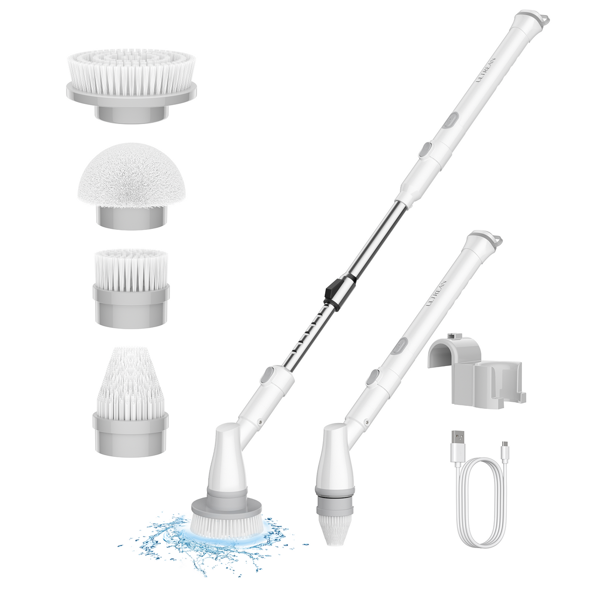 Electric Spin Scrubber Cleaning Brushes with 3 Brush Heads