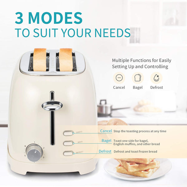 Ultrean 2 Slice Retro Toaster