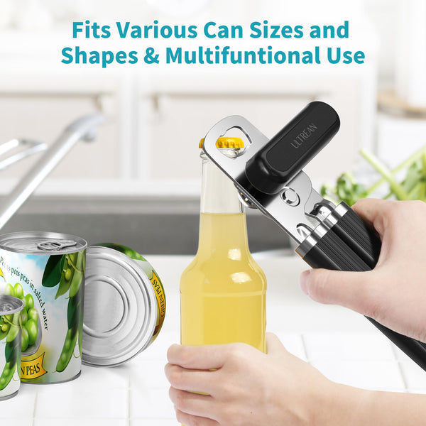 Ergonomic Can Opener with Bottle Opener | Easy-Grip Manual Opener with Bottle Opener | ULTREAN