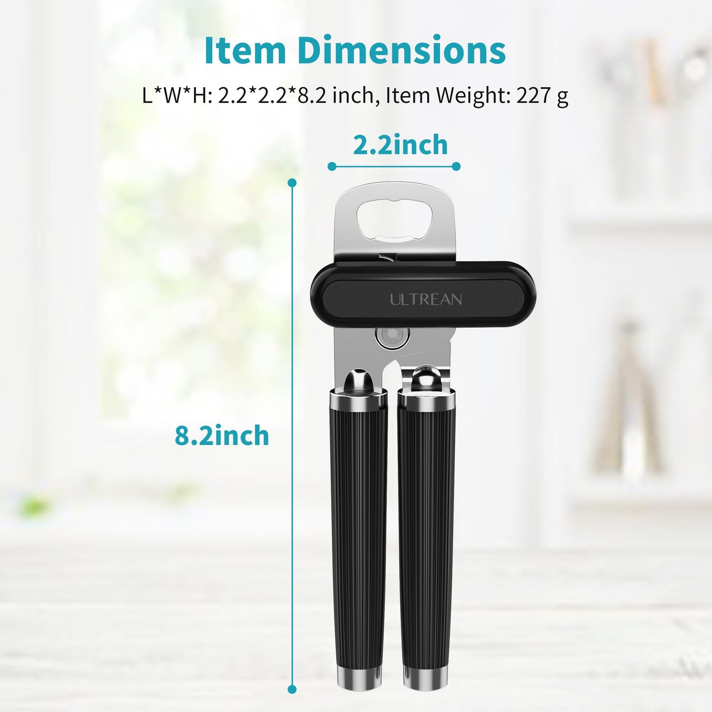 Ergonomic Can Opener with Bottle Opener | Easy-Grip Manual Opener with Bottle Opener | ULTREAN