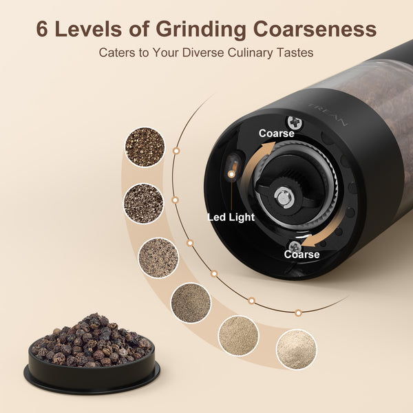 Ultrean Electric Salt and Pepper Grinder Sets (2 Pack)