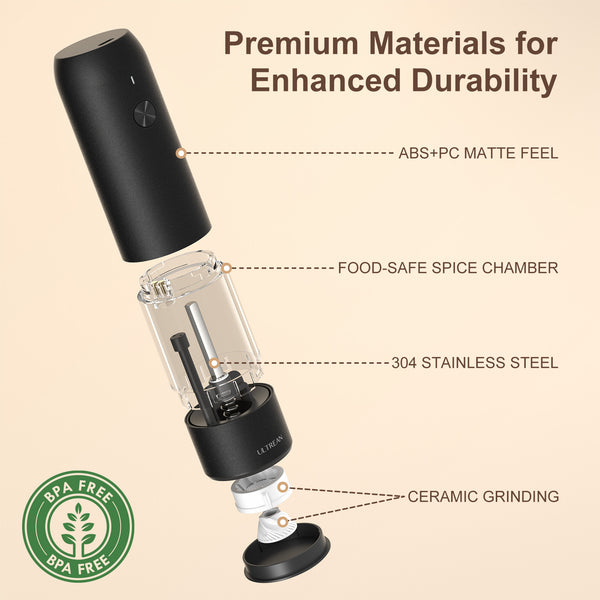 Ultrean Electric Salt and Pepper Grinder Sets (2 Pack)