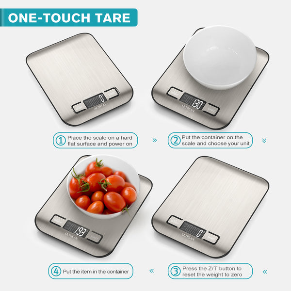 Ultrean Digital Food Scale, 6 Units with Tare Function, 11lb (Batteries Included)
