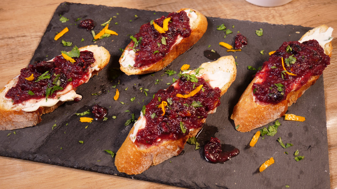 Air fryer Cranberry Orange Crostini | ULTREAN