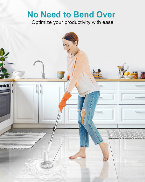 Electric Spin Scrubber Cleaning Brush, Long Handled Shower Scrubber, Tub  Tile Scrubber With 4 Replaceable Brush Heads, 90 Min Run Time Bathroom  Scrubb