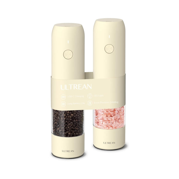 Ultrean Electric Salt and Pepper Grinder Sets (2 Pack)