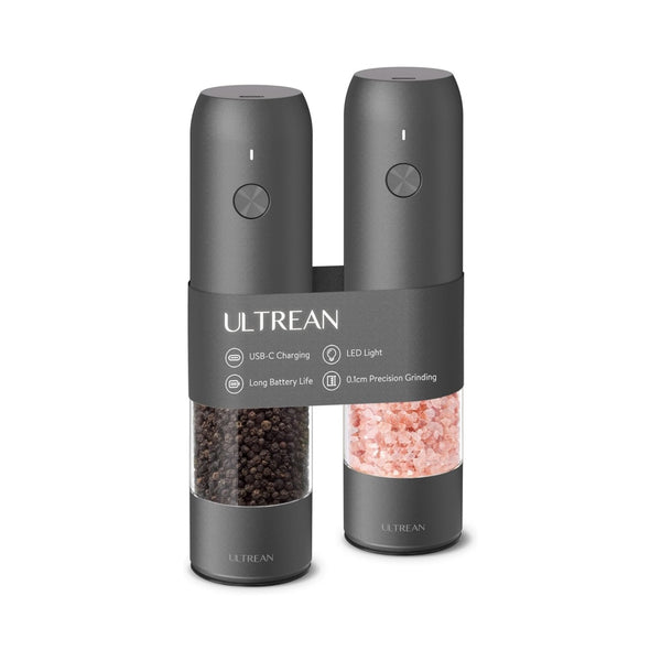 Ultrean Electric Salt and Pepper Grinder Sets (2 Pack)
