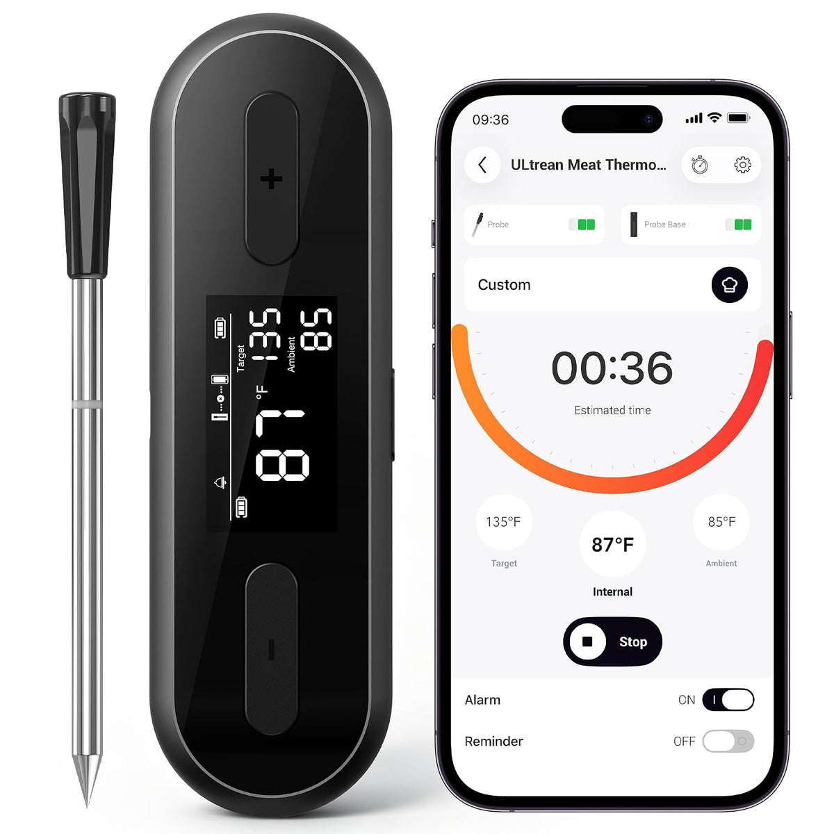 Ultrean Smart Wireless Meat Thermometer for Grilling
