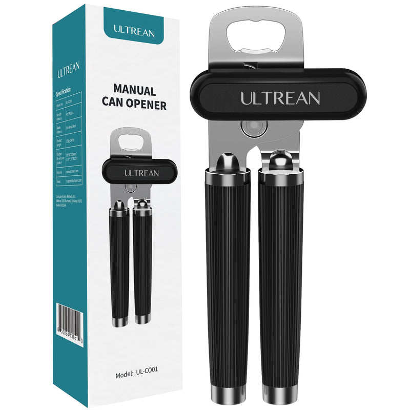 Ergonomic Can Opener with Bottle Opener | Easy-Grip Manual Opener with Bottle Opener | ULTREAN
