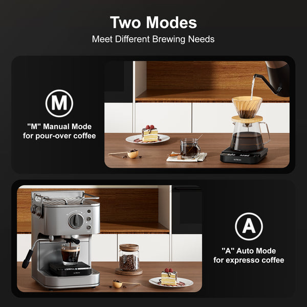 Ultrean Coffee Scale | Rechargeable Espresso Scale with Timer & LCD Display | High-Precision 0.1g | Built-in Timer & LCD Display