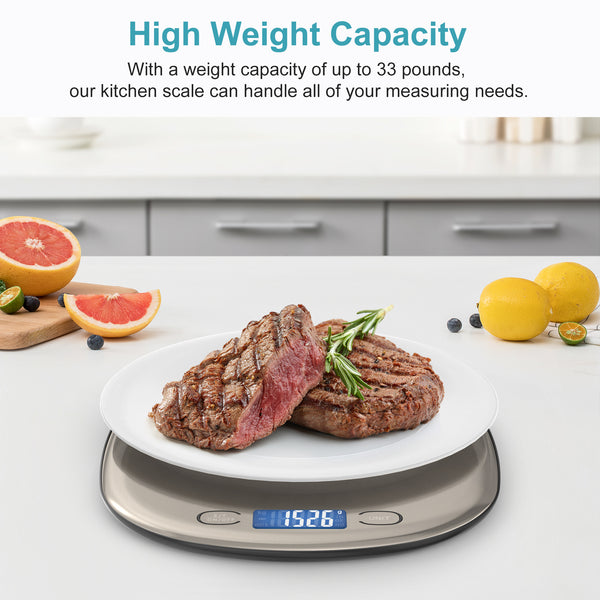Ultrean Food Scale, Digital Kitchen Scale Weight Grams and Ounces for Baking and Cooking, 6 Units with Tare Function, 11lb (Batteries Included)