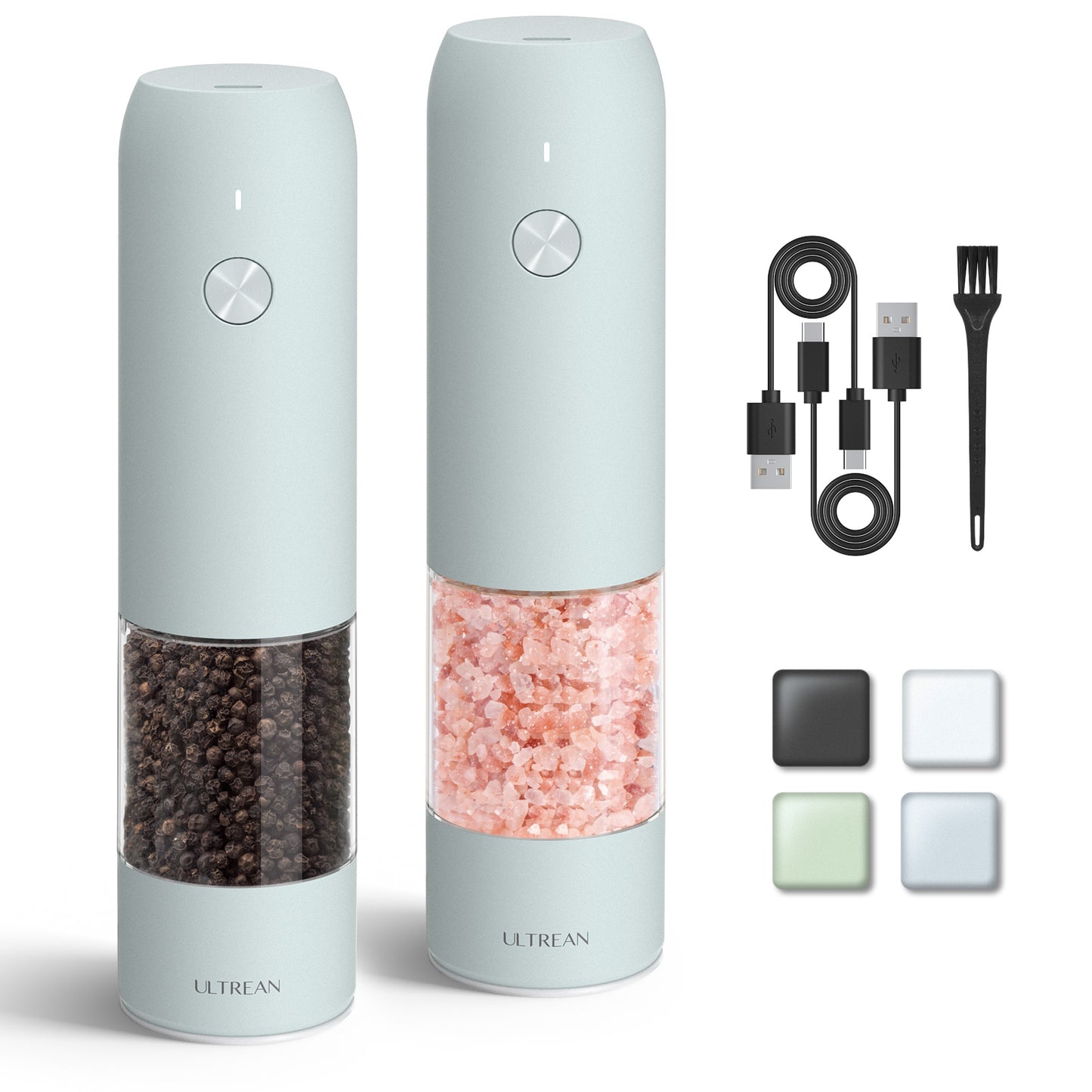 Ultrean Electric Salt and Pepper Grinder Sets (2 Pack)