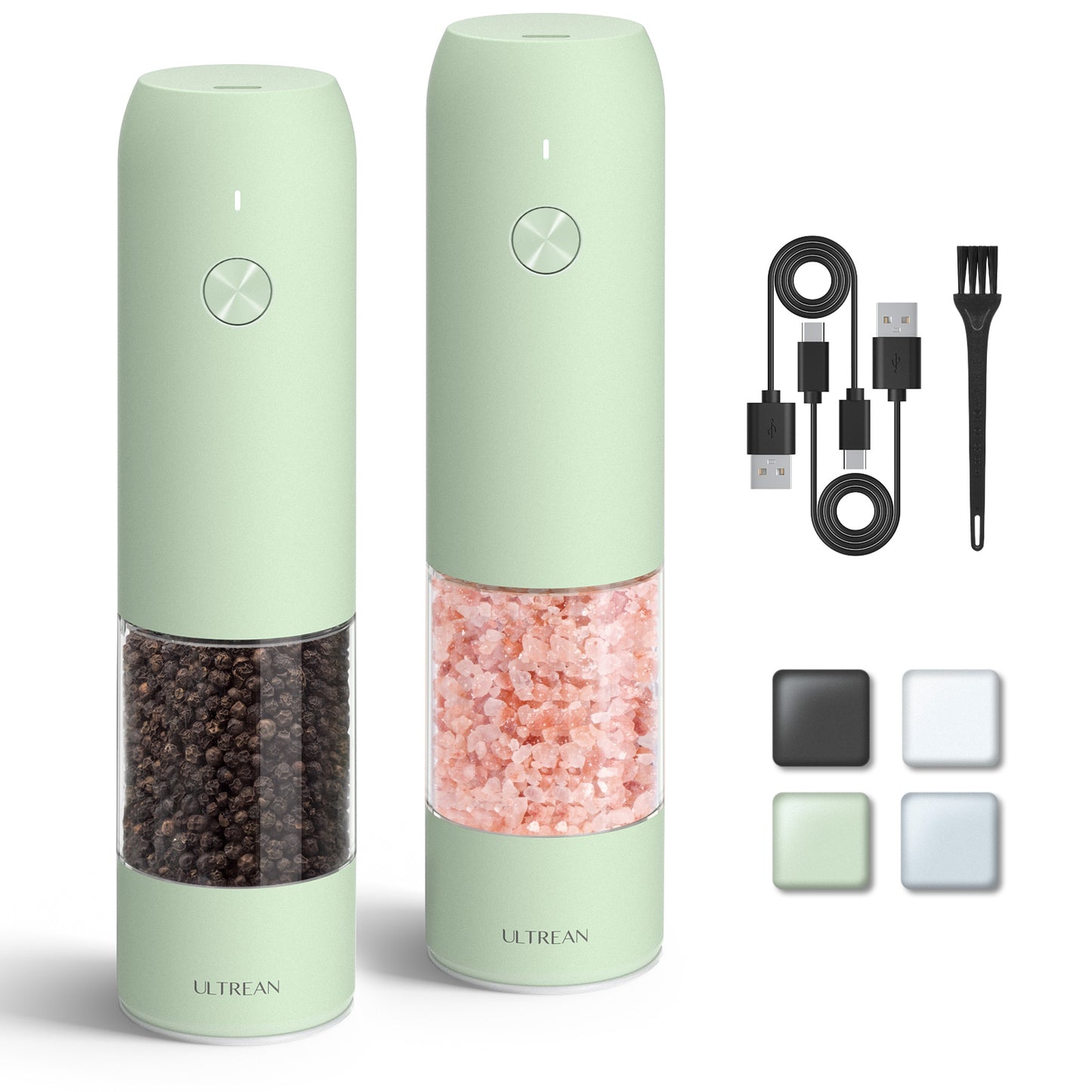 Ultrean Electric Salt and Pepper Grinder Sets (2 Pack)