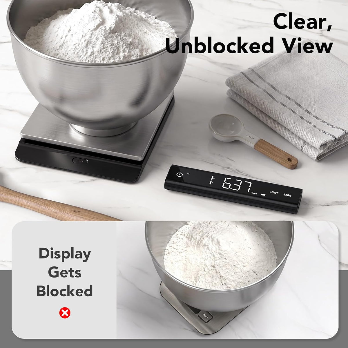 Ultrean 0.1g Precision Food Scale with Wireless Pull-Out Display