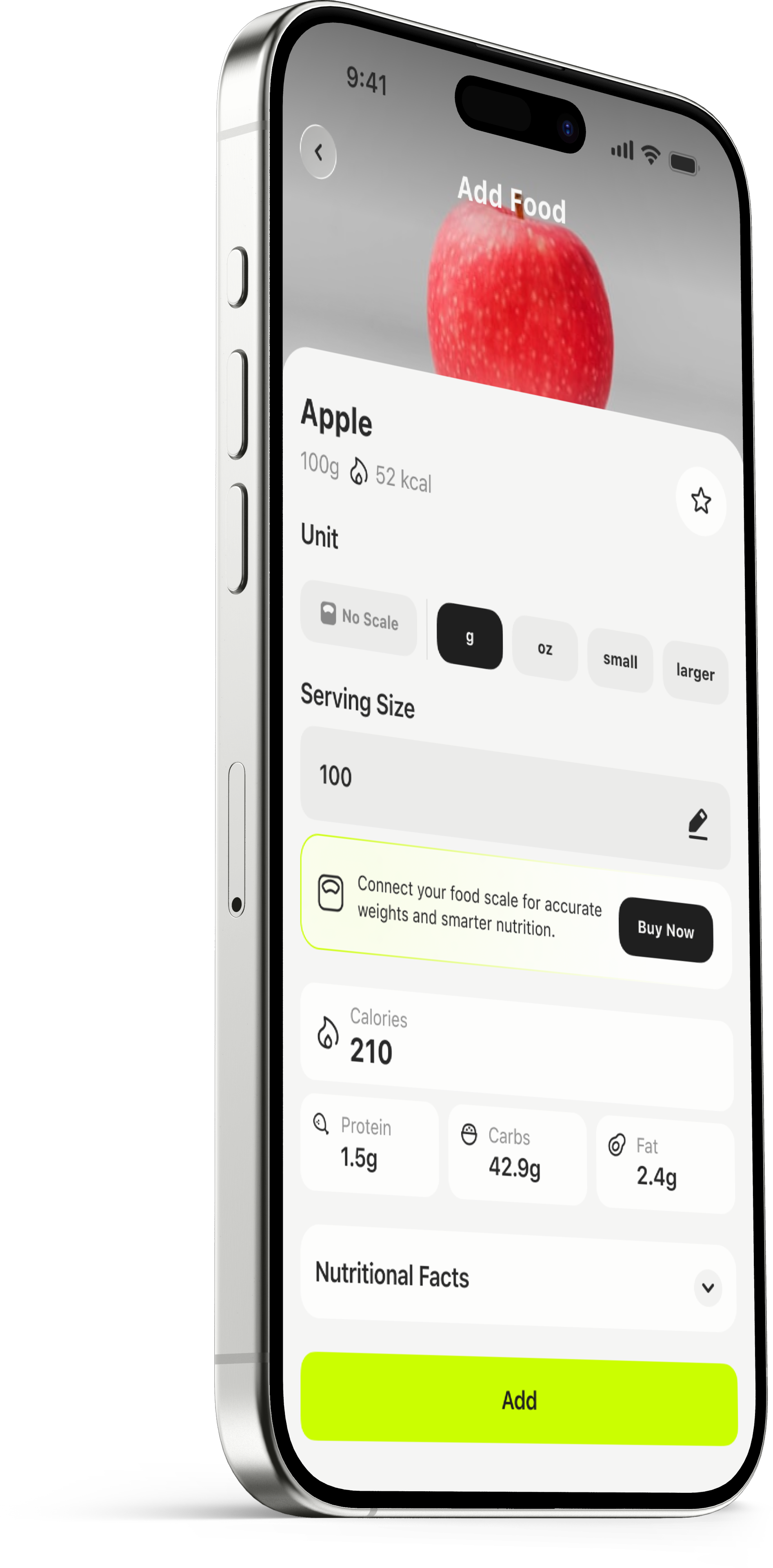Nutriscale App Interface